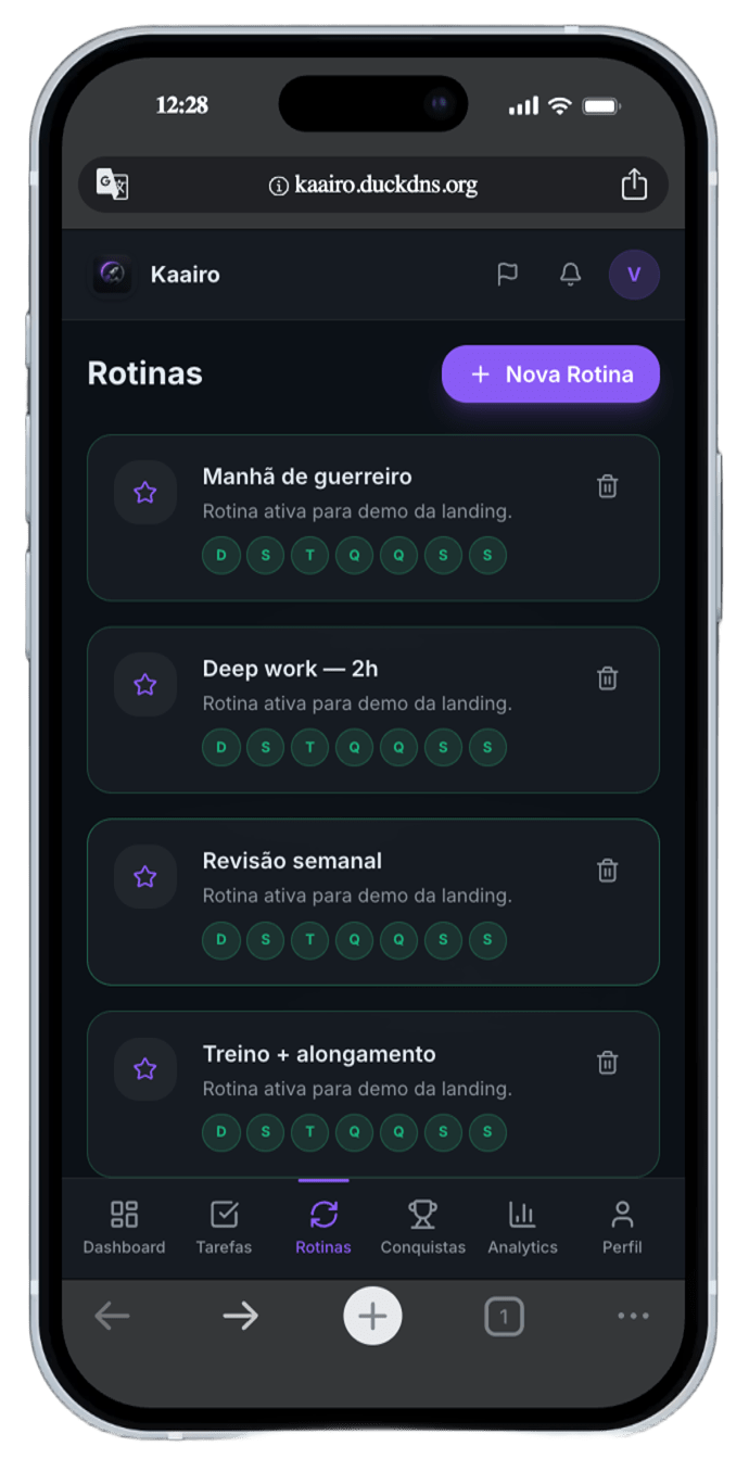 Routines et habitudes récurrentes dans Kaairo